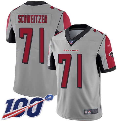 Atlanta Falcons Limited Silver Men Wes Schweitzer Jersey NFL Football #71 100th Season Inverted Legend->women nfl jersey->Women Jersey